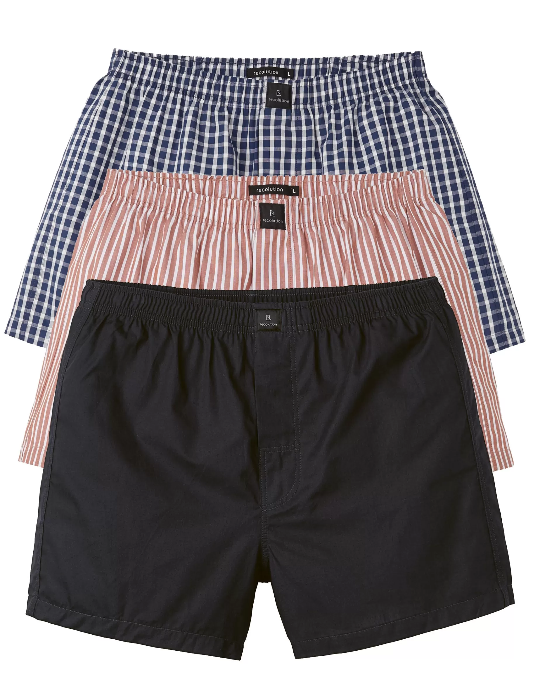 Boxer-Shorts<recolution 3Er-Pack Amargo Grau - Orange Gemischt