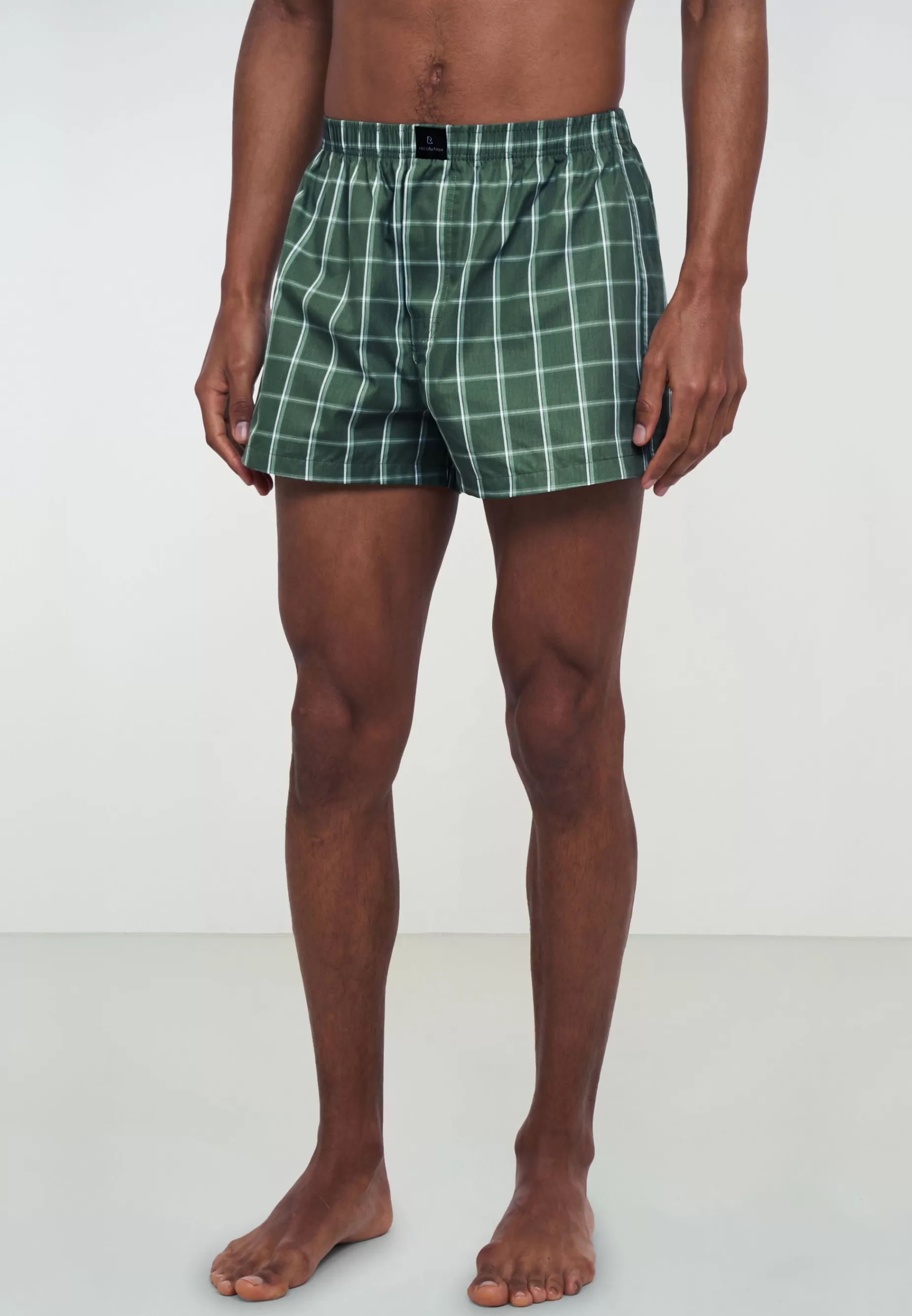 Boxer-Shorts<recolution Amargo-Check Khaki