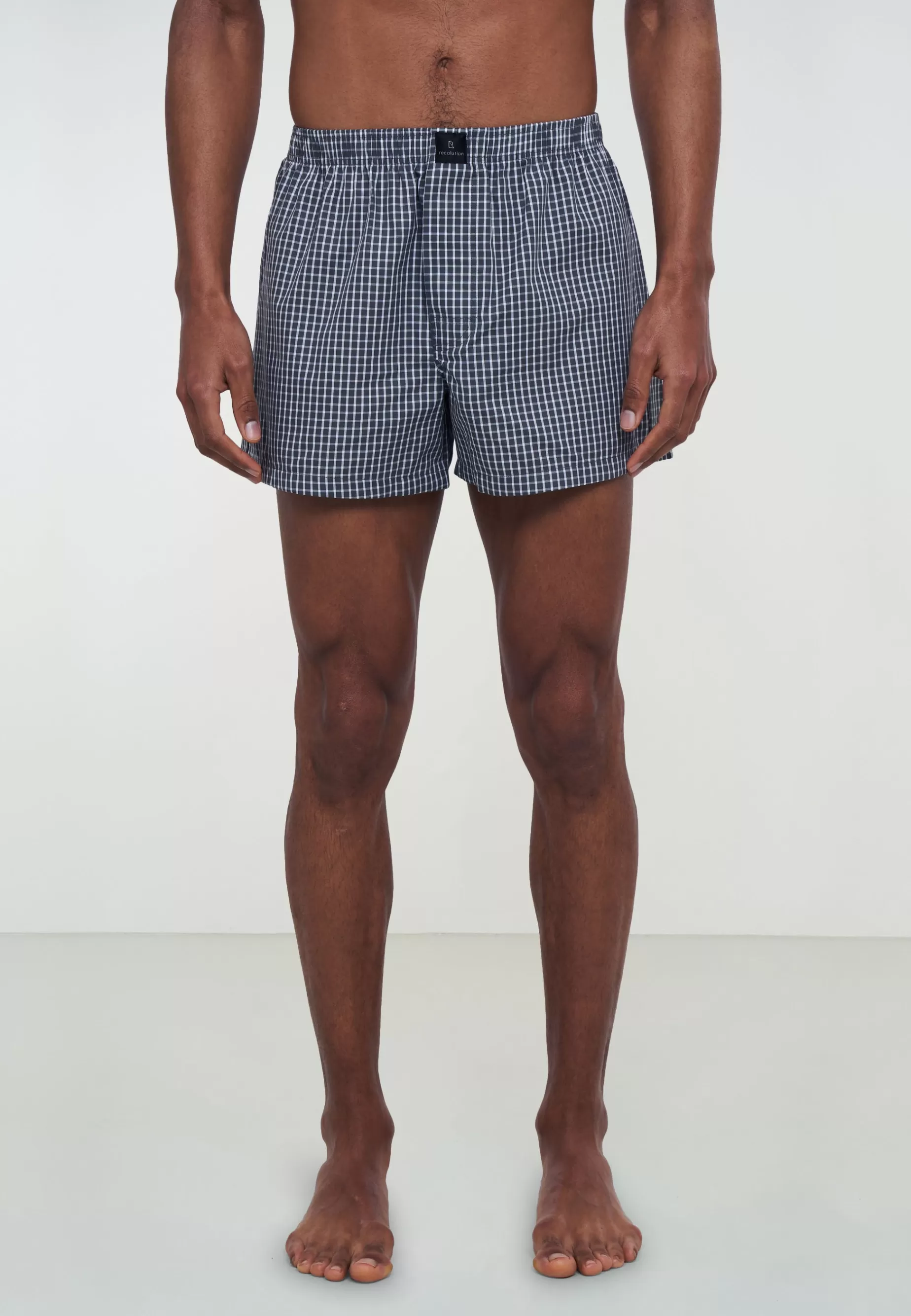 Boxer-Shorts<recolution Amargo-Check Dunkelgrau