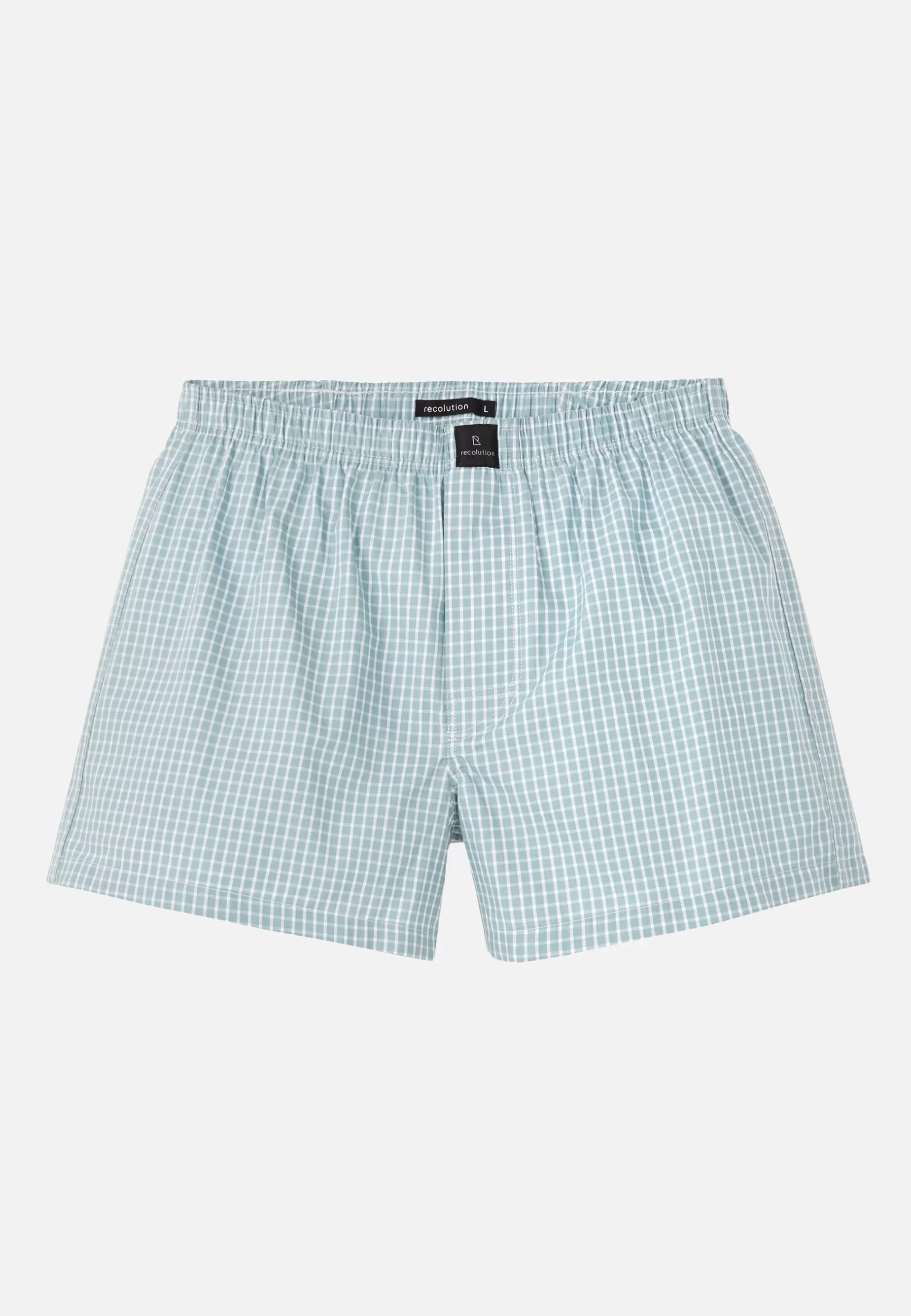 Boxer-Shorts<recolution Amargo-Check Mineralblau