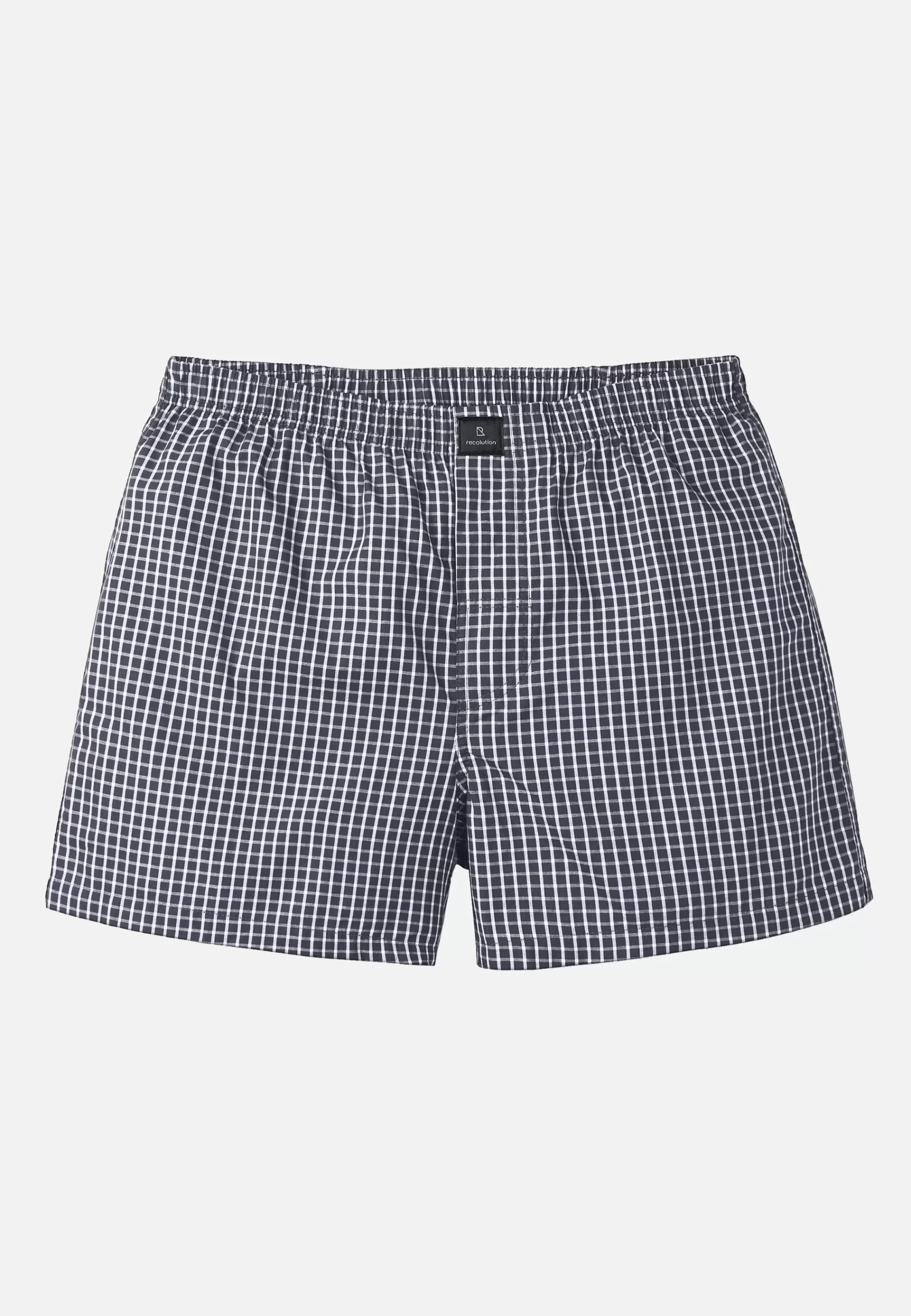 Boxer-Shorts<recolution Amargo-Check Dunkelgrau