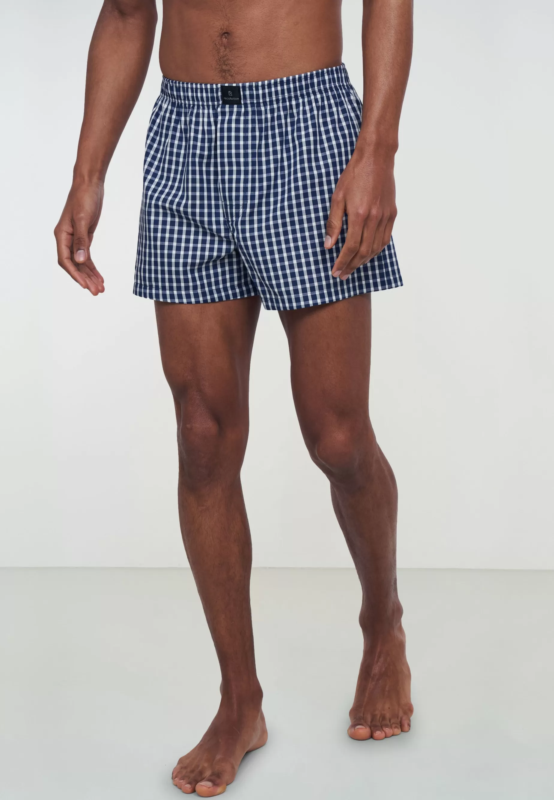 Boxer-Shorts<recolution Amargo-Check Konigsblau