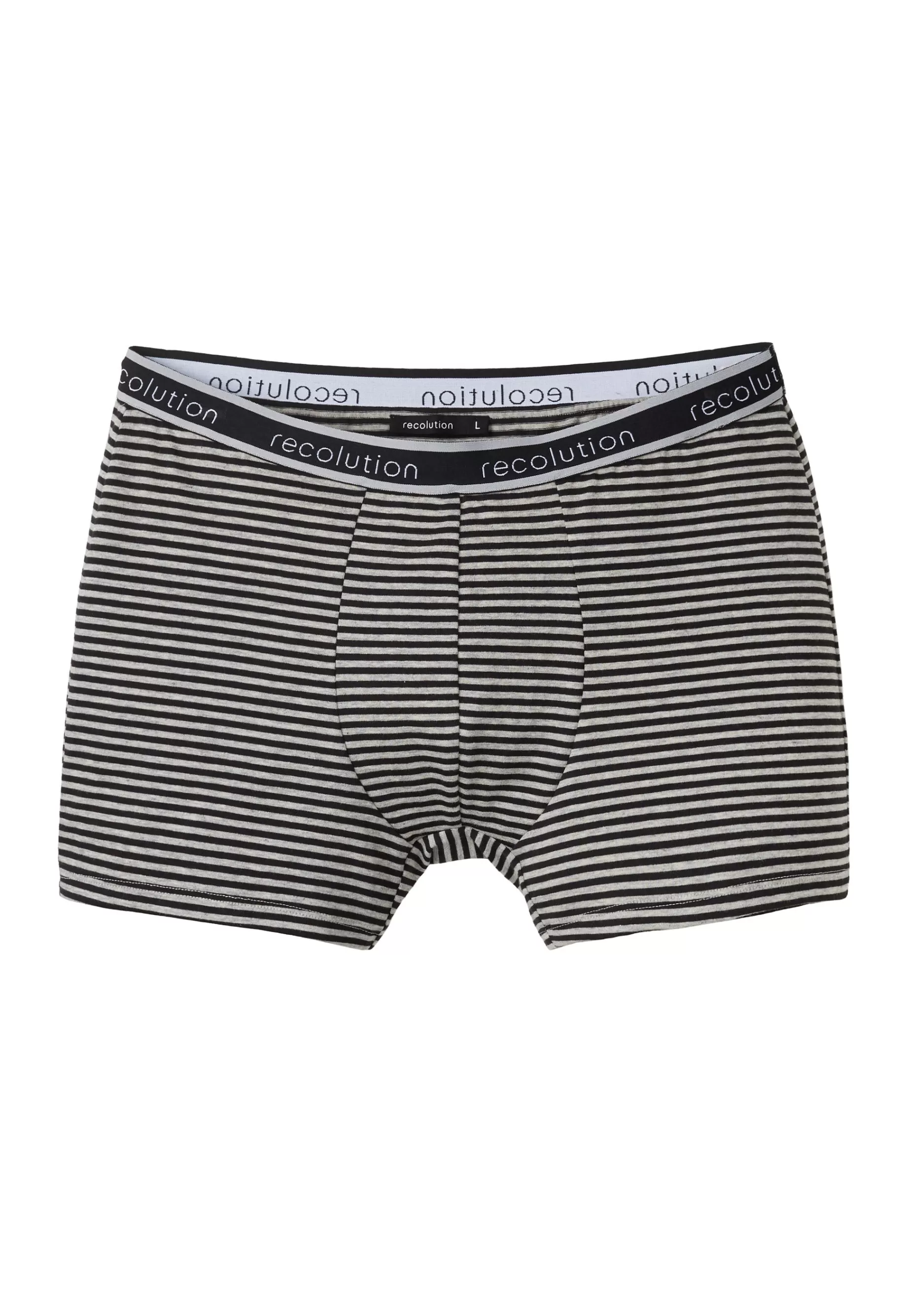 Boxer-Shorts<recolution Streifen Graumelange/Schwarz